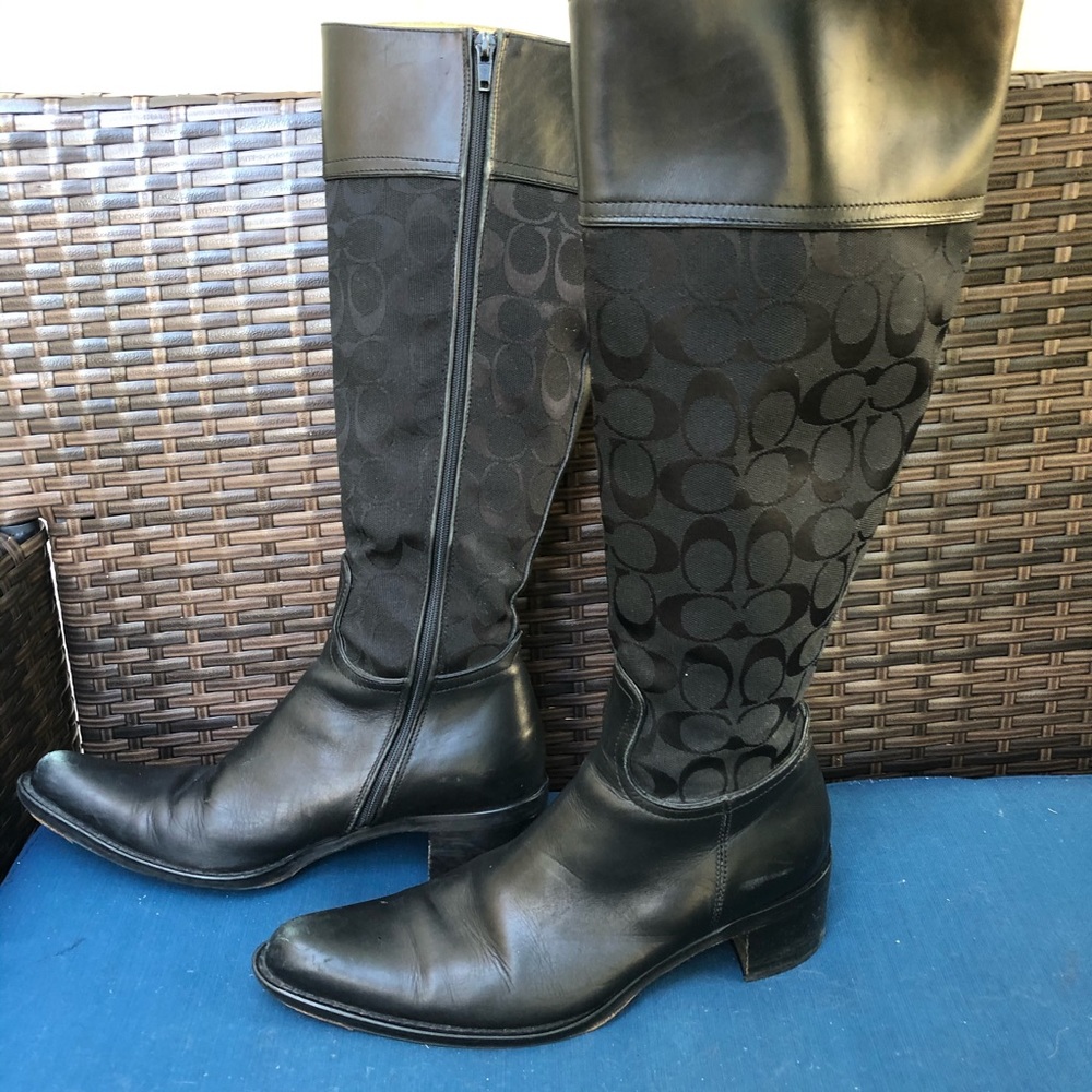 COACH “Olivia” Canvas Riding Boots